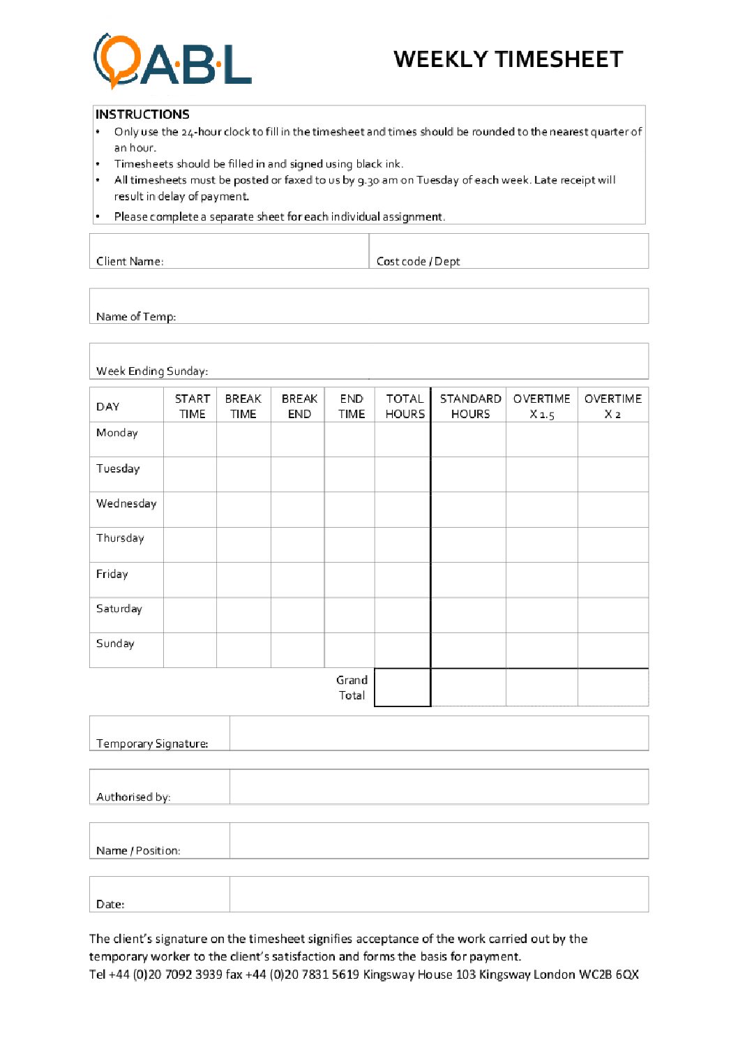 Timesheet (new)