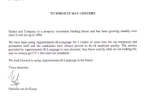 Parkes and Co testimonial