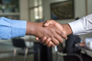 recruitment agency shaking hands