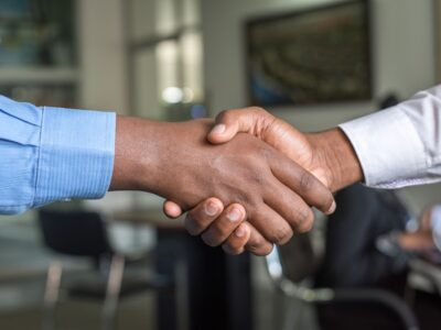 recruitment agency shaking hands