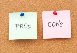 the pros and cons of hiring temporary workers, graphic showing pro and con