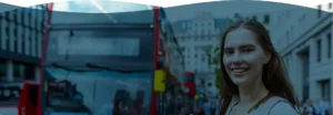 call to action background for ABL recruitment. Girl in London