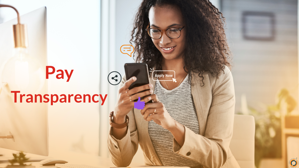 A person looking at job ads with pay transparency